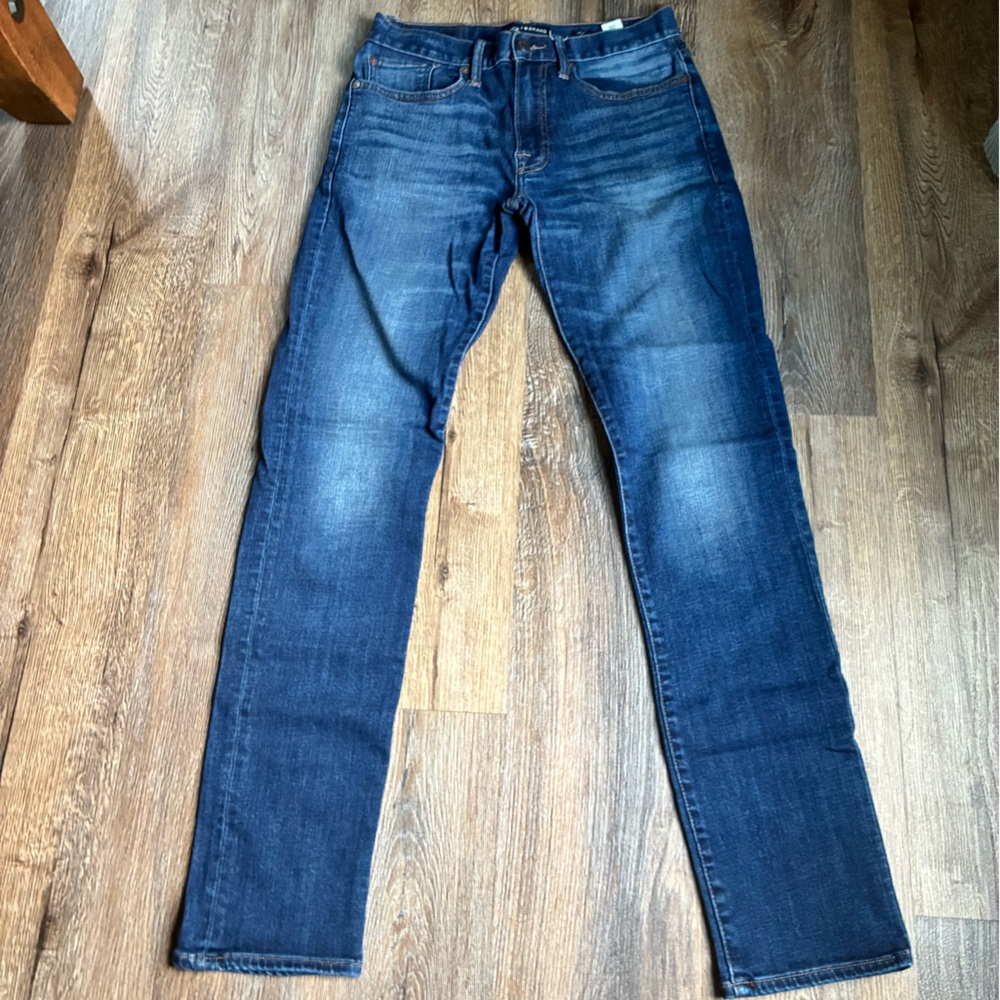 Men's Lucky Brand 121 Dark Blue Slim Straight Leg Jeans Size 28X34